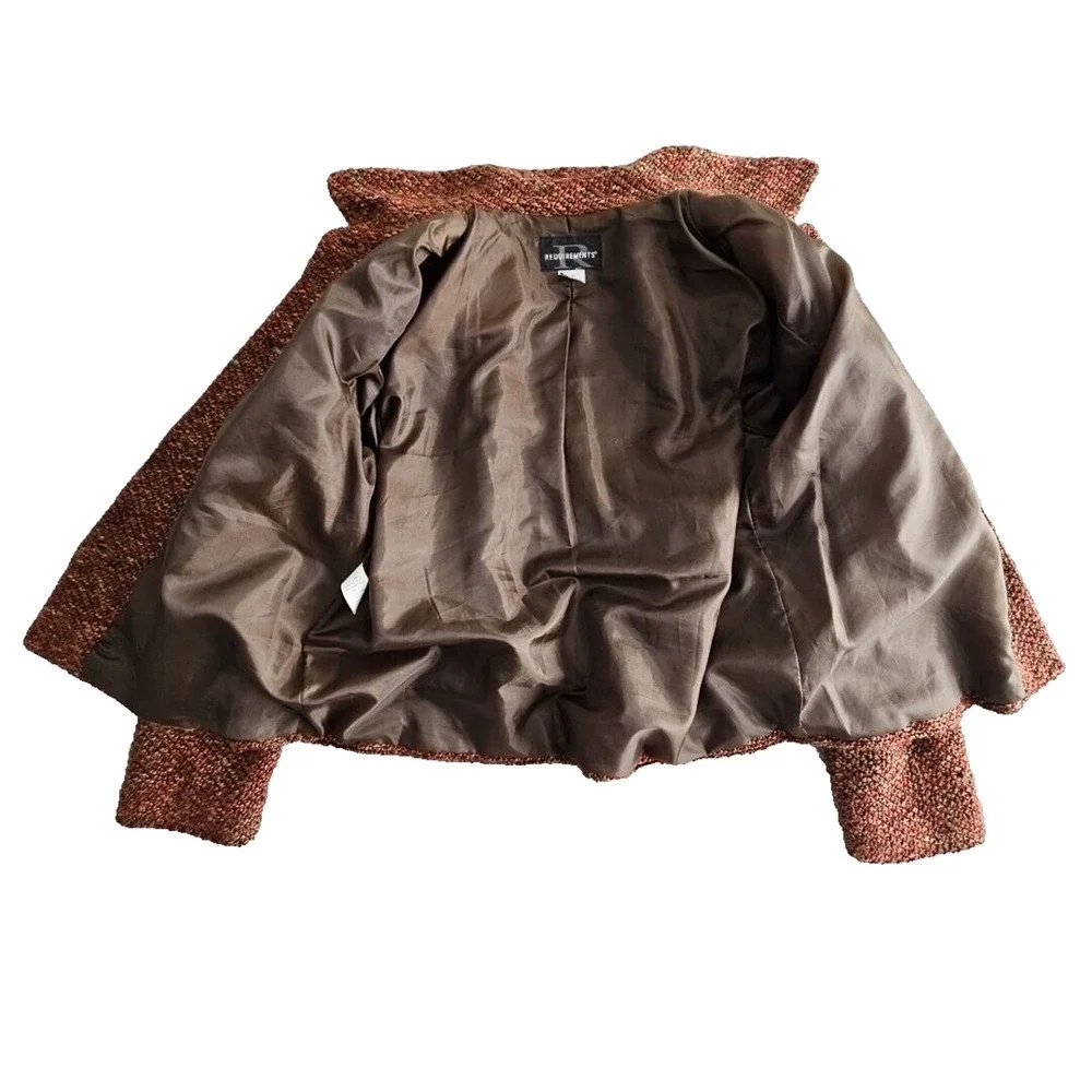 Requirements Tweed‎ Blazer Women's 14 Jacket Textured Multicolor Vtg 90's Office